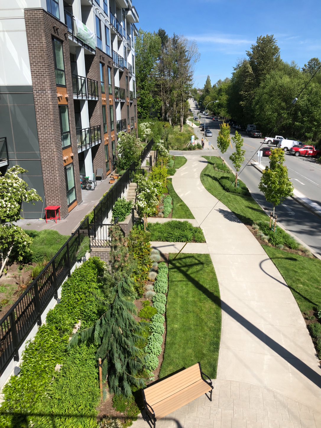 landscaping in langley. healthy lawn and thriving plants